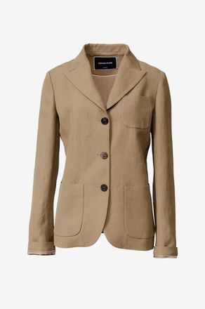 Fabiana Filippi Kurzer Blazer mit G&uuml;rtel aus Leinen-Viskose-Twill