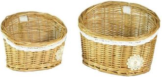 Vacchetti Vacchetti - Cesta Colgante De Mimbre 1-2 Lorraine Con Puntilla Y Flor Blanca Cm25x16h12/19