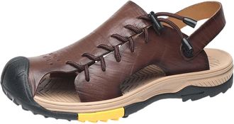 Generic Flip Flops for Men Slide Sandal Mens Outdoor Casual Shoes Mesh Shoes Non Slip Breathable Sports Hiking Shoes Lightweight Breathable Baotou Sandals Sho