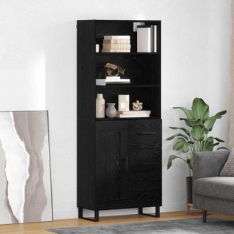 vidaXL vidaXL Credenza Rovere Nero 69,5 x 34 x 180 cm Legno multistrato