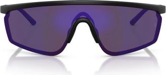 Oliver Peoples 143mm Roger Federer R-20 Irregular Sunglasses in Semi-Matte Black /Purple at Nordstrom