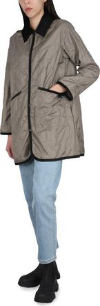 Lavenham Nylon with Velvet Contrast Collar Jacket - Beige
