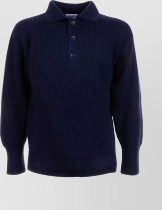 Malo long sleeve ribbed polo sweater