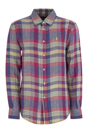 Polo Ralph Lauren Calssic-Fit Linen Plaid Shirt