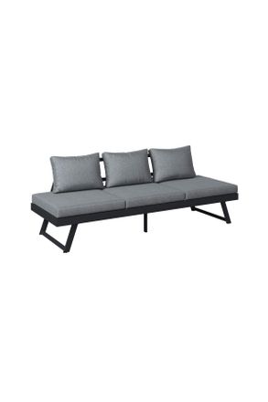 ambia GARDEN Sitzbank, Anthrazit, Grau, Metall, Textil, F&uuml;llung: Vlies, Polyetherschaumkern, 204x70x69 cm, Gartenm&ouml;bel, Gartenb&auml;nke, Gartenb&auml;nke