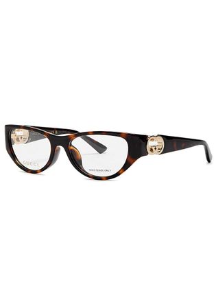 Gucci Oval-frame Acetate Optical Glasses - Brown Havana - One Size