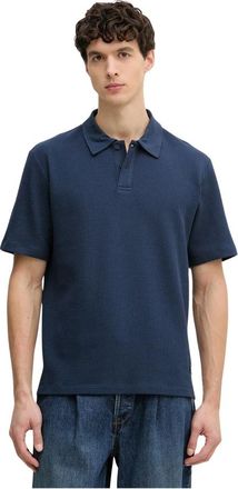 Trussardi Waffle Knit Polo - Heren - Polos - Blauw - M - Katoen - Tops