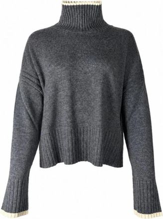 Pinko Falkland Turtleneck - Dames - Coltruien - Grijs - M - Wol - Truien & Vesten