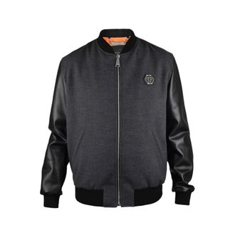 Philipp Plein Bomberjack - Heren - Bomber jackets - Zwart - L - Wol - Jassen