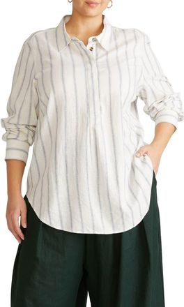 Universal Standard Elbe Stretch Shirt in Mayfair Stripe at Nordstrom, Size Xs