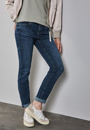 Street One 5-Pocket-Jeans STREET ONE Style Jane, Damen, Gr. 25, L&auml;nge 28, blau (dunkelblau wash), Denim/Jeans, Obermaterial: 78% Baumwolle, 21% Polyester, 1% Ela