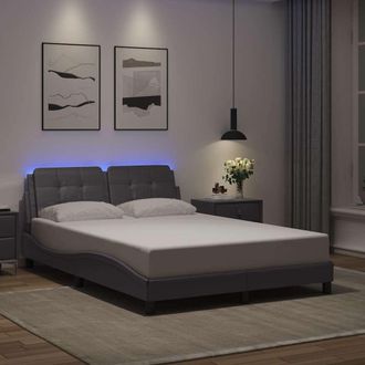 vidaXL Giroletto Con Luci Led Grigio 140x200 Cm In Similpelle - Vidaxl