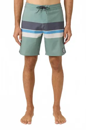 O'Neill Cruzer Stripe Scallop Boardshort In Sage