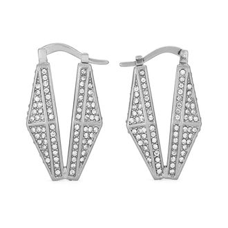 Jimmy Choo London Kristalversierde Bar-Pin Oorbellen - Dames - Oorbellen - Grijs - ONE Size - Accessoires