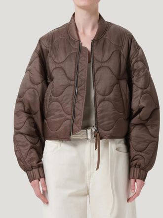 A Gold E Iona Quilted Jacket In Cocoa