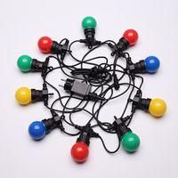 OEM Guirnalda De Luces Multicolores De 5 M Con Protecci&oacute;n Ip65, Luces El&eacute;ctricas Para Exteriores, 10 Bombillas, Azul, Rojo, Amarillo Y Verde, Decoraci&oacute;n R