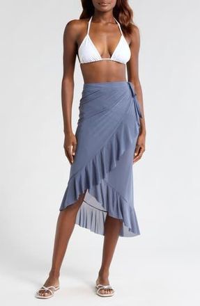 Bleu Rod Beattie Ruffle Mesh Cover-Up Pareo in Paloma at Nordstrom Rack, Size Medium