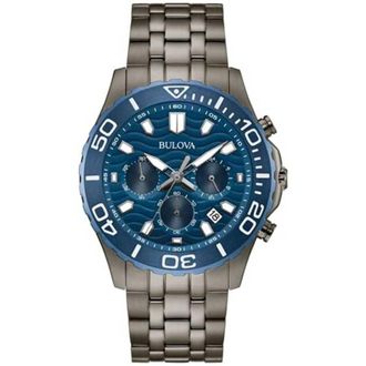 Bulova Casual Chronograph Quartz Blue Dial Mens Watch 98B436