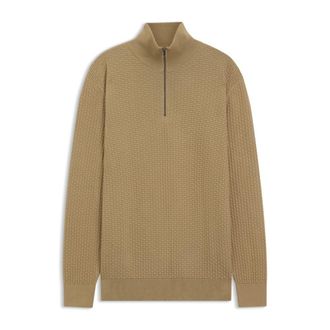 BOSS Quarter-zip sweater in cotton