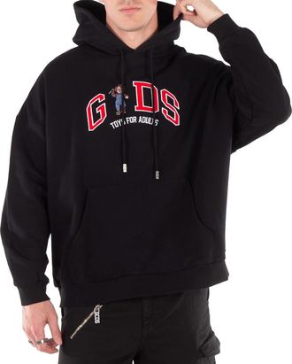 GCDS Chucky Lounge Logo Cotton Hoodie, Size Medium