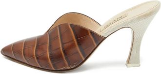 The Attico Mules con effetto coccodrillo - Marrone