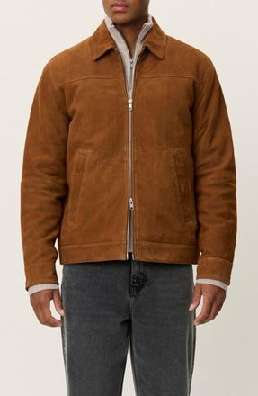 Les Deux Nyle Goatskin Suede Coachs Jacket in Brown at Nordstrom, Size Xx-Large