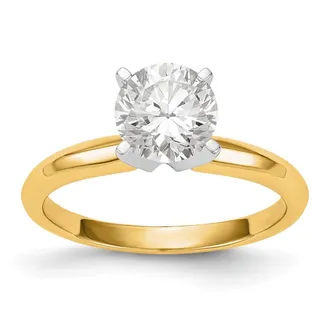 Diamond2Deal 14k Two-tone Lab Grown Diamond Wedding Band Ring 1/2Ct Clarity- VS Color- G-H