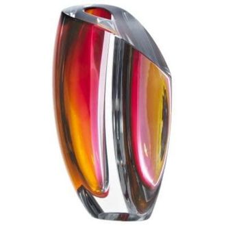 Kosta Boda Mirage Vase (grey red, large)