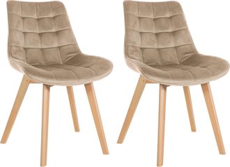 Clp Clp - Set De 2 Sillas De Comedor Brook En Terciopelo Marr&oacute;n