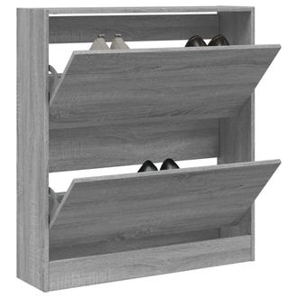 vidaXL Zapatero De Madera De Ingenier&iacute;a Gris Sonoma 80x21x87,5 Cm Vidaxl