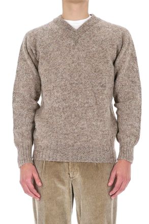Howlin Shetland Boxy Fit Wool V-Neck Sweater