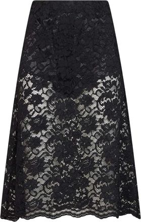 Blanca Vita Scalloped Hem Flared Midi Skirt - Dames - Midirokken - Zwart - S - Katoen - Rokken