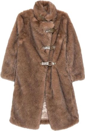 Molliolli Abrigo de Pelo Sint&eacute;tico - Jackets - Mujer - Marr&oacute;n - XS