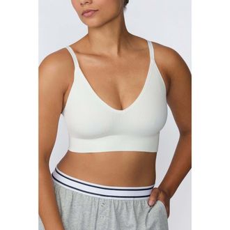 Harper Wilde Ribbed Seamless Triangle Bralette in White at Nordstrom, Size Xxx-Large