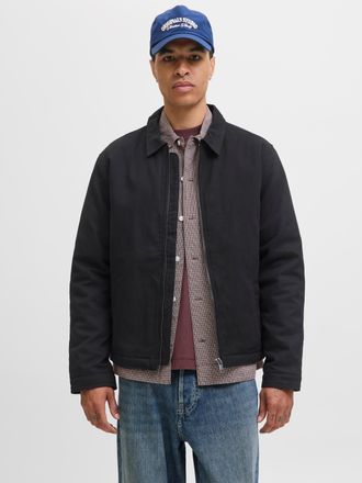 Jack & Jones Outdoorjacke JACK & JONES JJEDOVER WORKER JACKET NOOS, Herren, Gr. XXL, schwarz, Web, Obermaterial: 100% Baumwolle, unifarben, regular fit normal, Jac