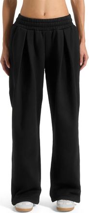 Mani&egrave;re De Voir Fanny Straight Leg Box Pleat Joggers in Black at Nordstrom, Size 10
