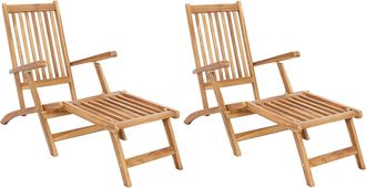 vidaXL Silla De Deck Plegable 2 Pcs Natural Madera De Teca Maciza Vidaxl