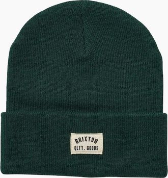 Brixton Mens Brixton Emerald Woodburn Watch Cap Beanie - Green - Size: ONE size