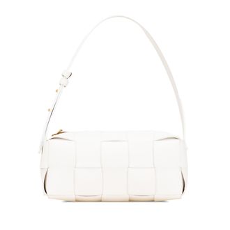 Bottega Veneta Pre-owned Womens Cassette Woven Leather Handbag - White - One Size