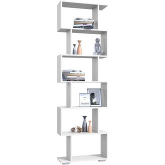 ebuy24 Ebuy24 - vcm Wood Room Divider Stand Mensola Libreria Decorazione Libri 6 scomparti Stand Scaffale Palusa l (Bianco)