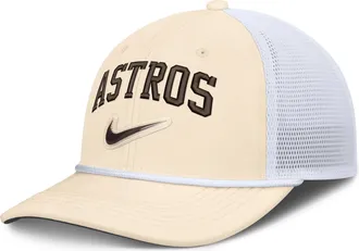 Nike Houston Astros Rise Nike Mens Dri-FIT MLB Trucker Adjustable Hat in White | NB640HNAHUS-USE
