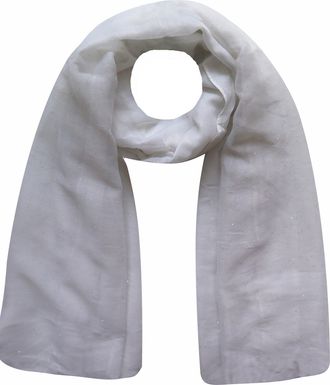 Lina & Lily Mini Shimmer Glitters Plain Colour Womens Scarf Head Wrap Hijab (White)
