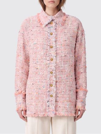 Balmain Giacca corta stile camicia in tweed con colletto francese