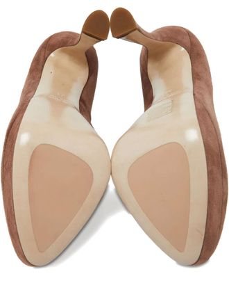Miu Miu Pumps in pelle scamosciata con plateau - Marrone