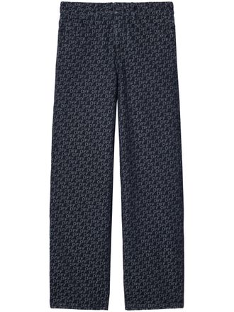 Off-white Jeans dritti con effetto jacquard - Blu