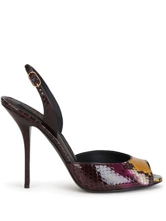 Dolce & Gabbana snakeskin-effect sandals - women - Leather/Leather/Python Skin - 37 - Purple