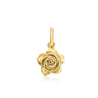 RS Pure by Ross-Simons Italian 14kt Yellow Gold Rose Charm
