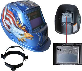 Trade Shop Trade Shop - Maschera Per Saldatura Casco Per Fabbro Protezione A Cristalli Liquidi 92x42mm