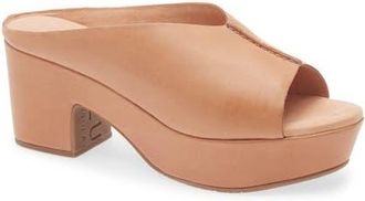Chocolat Blu Gito Platform Slide Sandal in Camel Leather at Nordstrom, Size 7.5