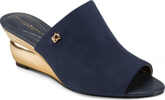 DKNY Donna Wedge Sandal in Navy at Nordstrom, Size 7.5